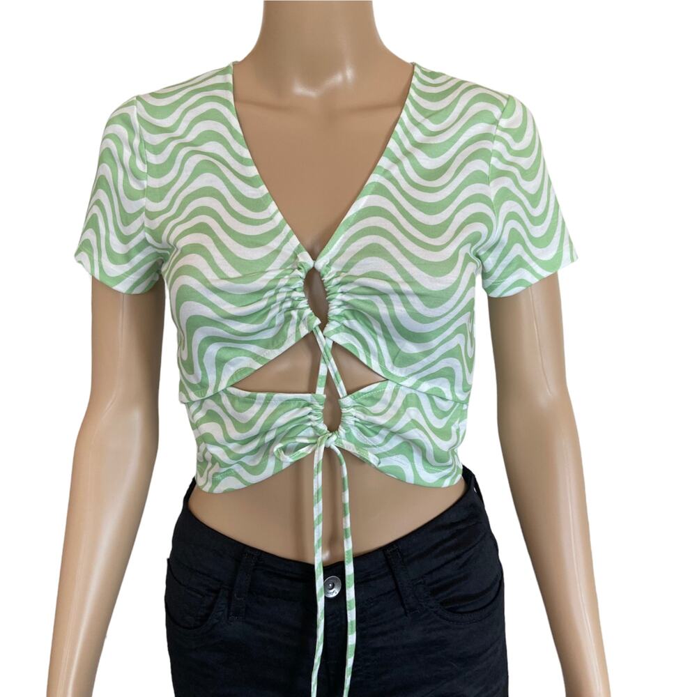 Le Lis Green Crop Top Size S